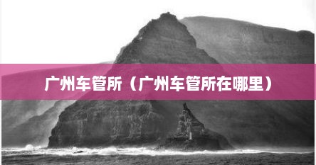 广州车管所（广州车管所在哪里）