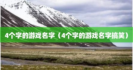 4个字的游戏名字(4个字的游戏名字搞笑)