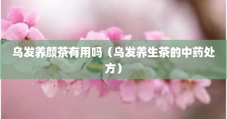 乌发养颜茶有用吗(乌发养生茶的中药处方)