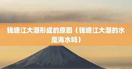 钱塘江大潮形成的原因(钱塘江大潮的水是海水吗)
