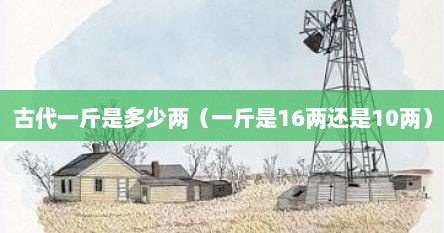 古代一斤是多少两(一斤是16两还是10两)