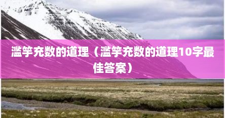 滥竽充数的道理(滥竽充数的道理10字最佳答案)