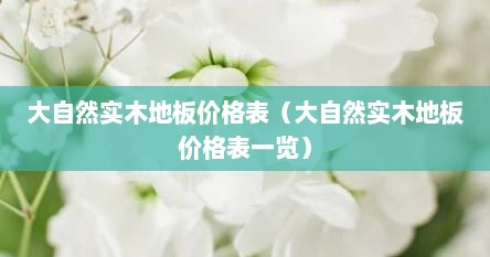 大自然实木地板价格表(大自然实木地板价格表一览)