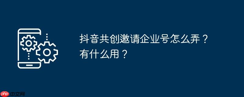 抖音共创邀请企业号怎么弄?有什么用?