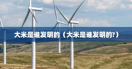 大米是谁发明的（大米是谁发明的?）