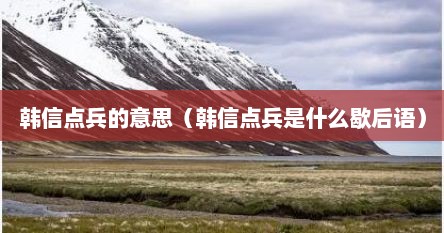 韩信点兵的意思（韩信点兵是什么歇后语）
