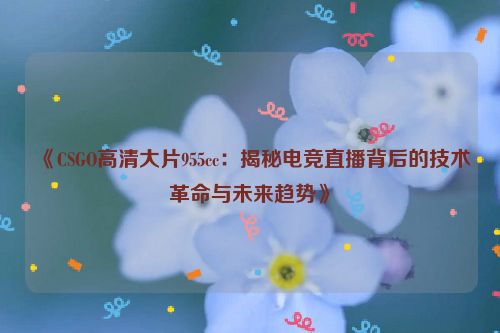 《CSGO高清大片955cc：揭秘电竞直播背后的技术革命与未来趋势》