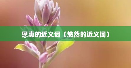 恩惠的近义词（悠然的近义词）