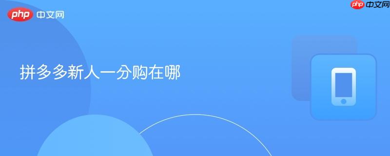拼多多新人一分购在哪