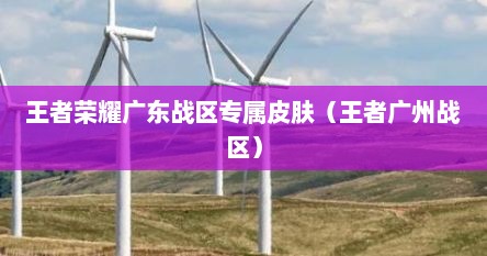王者荣耀广东战区专属皮肤（王者广州战区）