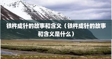 铁杵成针的故事和含义（铁杵成针的故事和含义是什么）