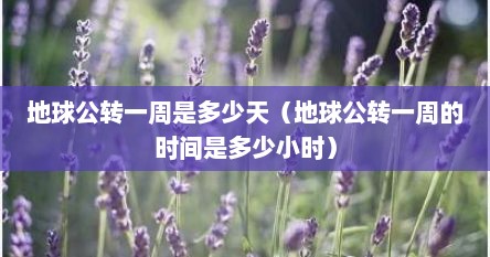 地球公转一周是多少天（地球公转一周的时间是多少小时）