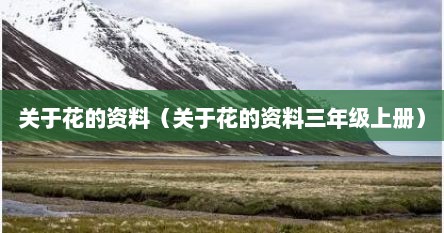 关于花的资料（关于花的资料三年级上册）