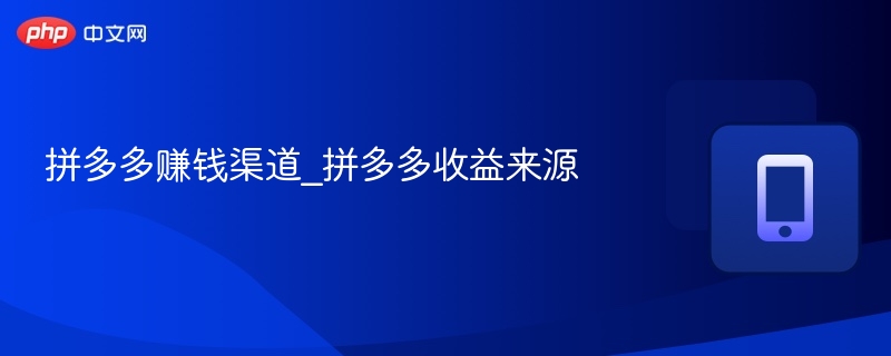 拼多多赚钱渠道_拼多多收益来源 - 乐哥常识网