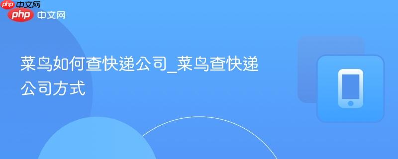 菜鸟如何查快递公司_菜鸟查快递公司方式