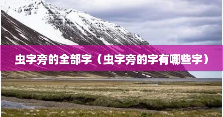 虫字旁的全部字（虫字旁的字有哪些字）