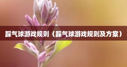 踩气球游戏规则（踩气球游戏规则及方案）