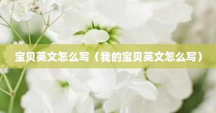 宝贝英文怎么写（我的宝贝英文怎么写）