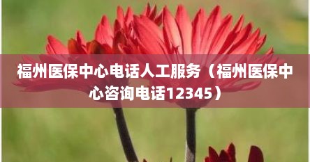 福州医保中心电话人工服务（福州医保中心咨询电话12345）