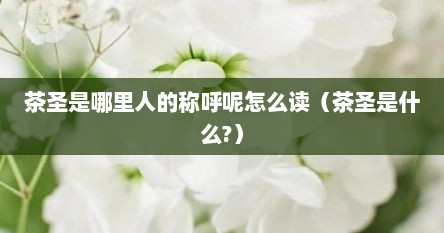 茶圣是哪里人的称呼呢怎么读（茶圣是什么?）