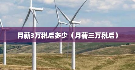 月薪3万税后多少（月薪三万税后）