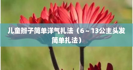 儿童辫子简单洋气扎法（6～13公主头发简单扎法）