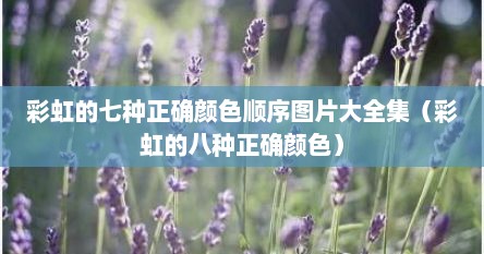 彩虹的七种正确颜色顺序图片大全集（彩虹的八种正确颜色）