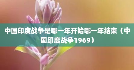中国印度战争是哪一年开始哪一年结束（中国印度战争1969）