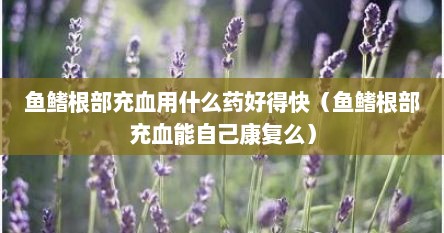 鱼鳍根部充血用什么药好得快（鱼鳍根部充血能自己康复么）