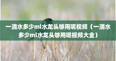 一滴水多少ml水龙头够用呢视频（一滴水多少ml水龙头够用呢视频大全）