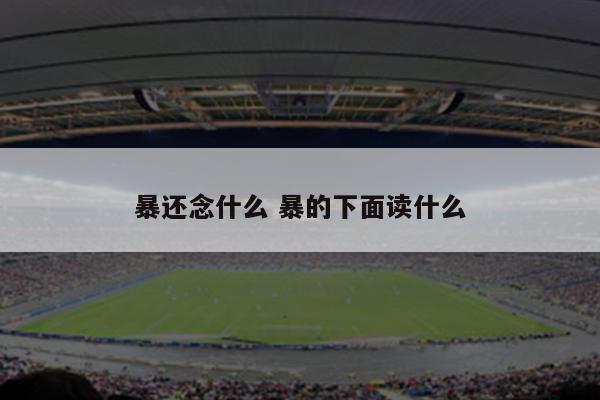 暴还念什么 暴的下面读什么
