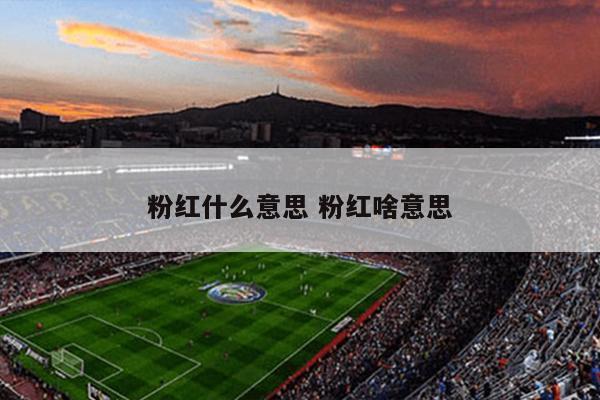 粉红什么意思 粉红啥意思