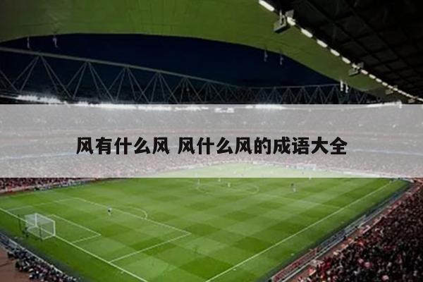 风有什么风 风什么风的成语大全
