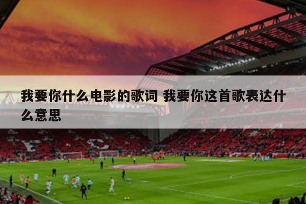 我要你什么电影的歌词 我要你这首歌表达什么意思