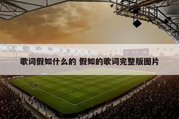 歌词假如什么的 假如的歌词完整版图片