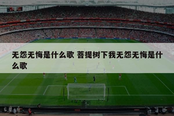无怨无悔是什么歌 菩提树下我无怨无悔是什么歌