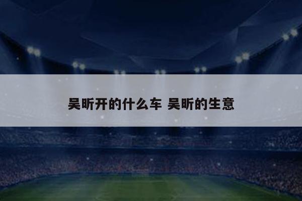 吴昕开的什么车 吴昕的生意