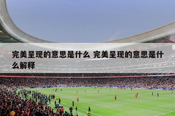 完美呈现的意思是什么 完美呈现的意思是什么解释
