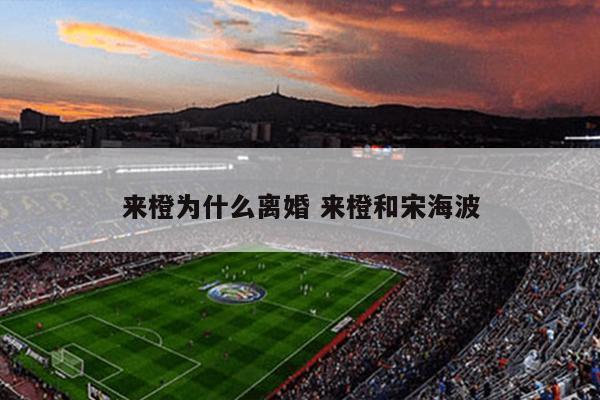 来橙为什么离婚 来橙和宋海波