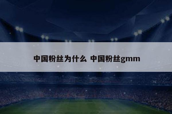 中国粉丝为什么 中国粉丝gmm