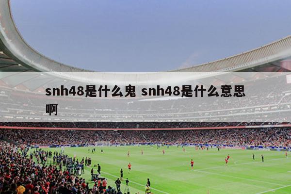 snh48是什么鬼 snh48是什么意思啊