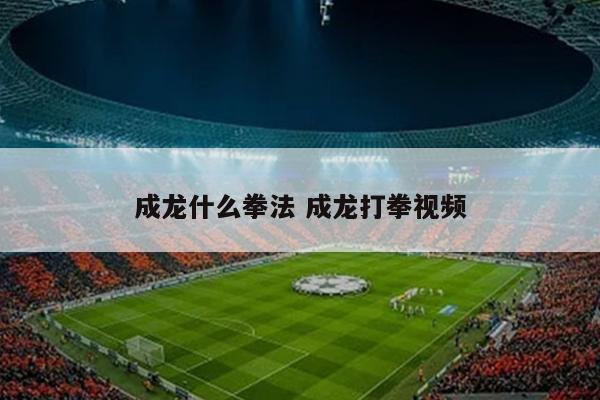 成龙什么拳法 成龙打拳视频