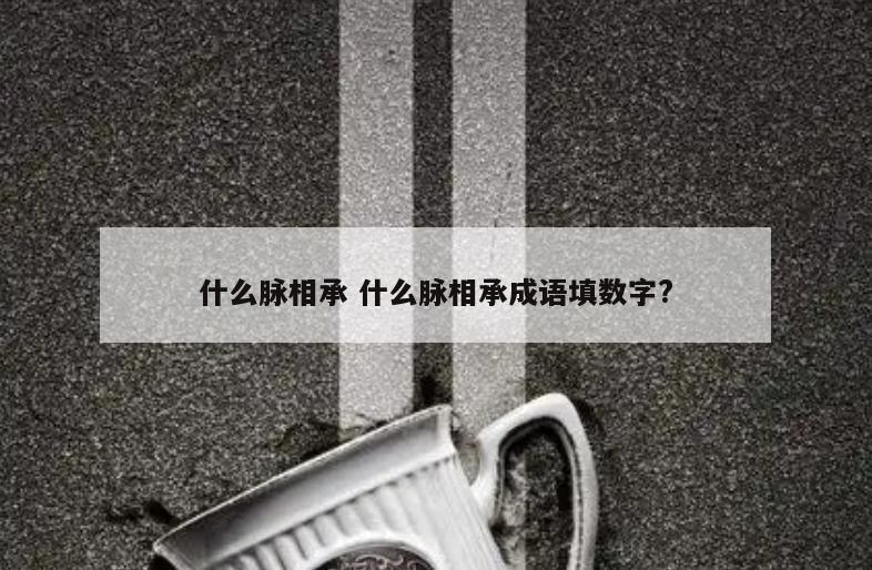 什么脉相承 什么脉相承成语填数字?