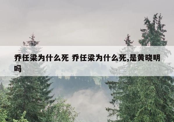 乔任梁为什么死 乔任梁为什么死,是黄晓明吗