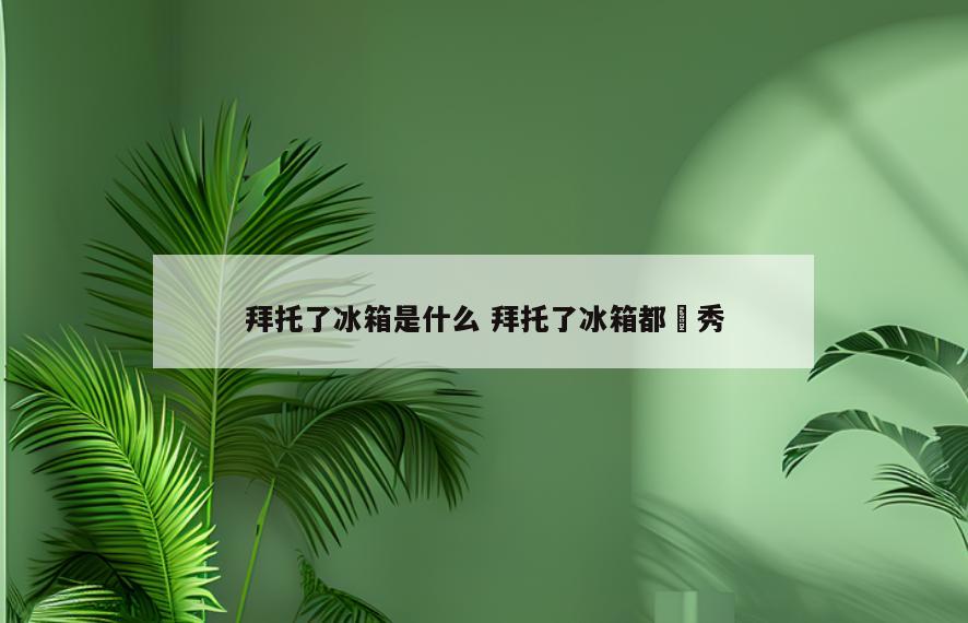 拜托了冰箱是什么 拜托了冰箱都暻秀