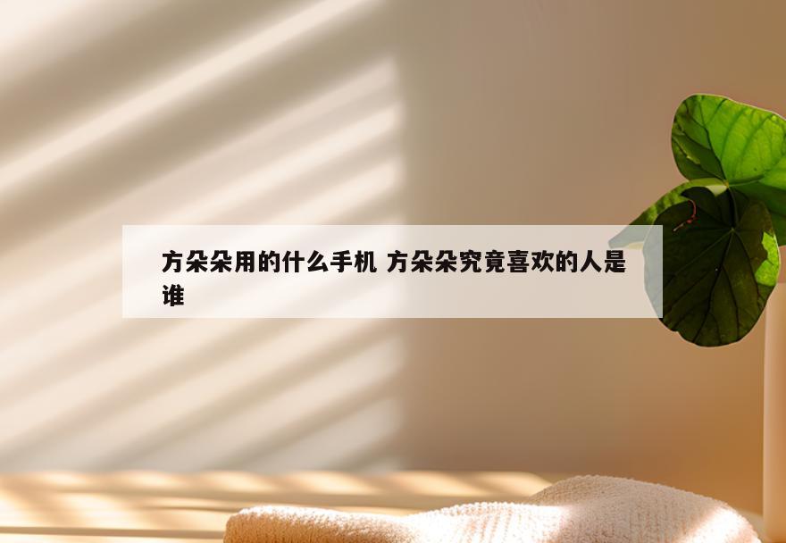 方朵朵用的什么手机 方朵朵究竟喜欢的人是谁
