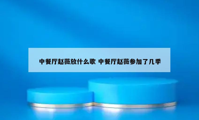 中餐厅赵薇放什么歌 中餐厅赵薇参加了几季