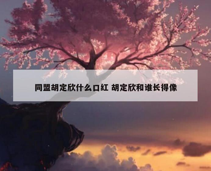 同盟胡定欣什么口红 胡定欣和谁长得像
