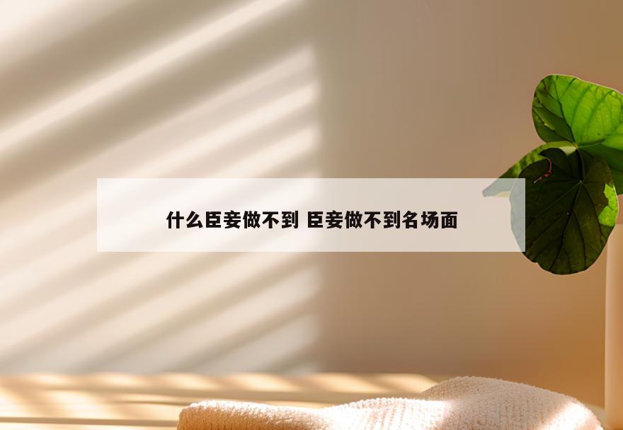 什么臣妾做不到 臣妾做不到名场面