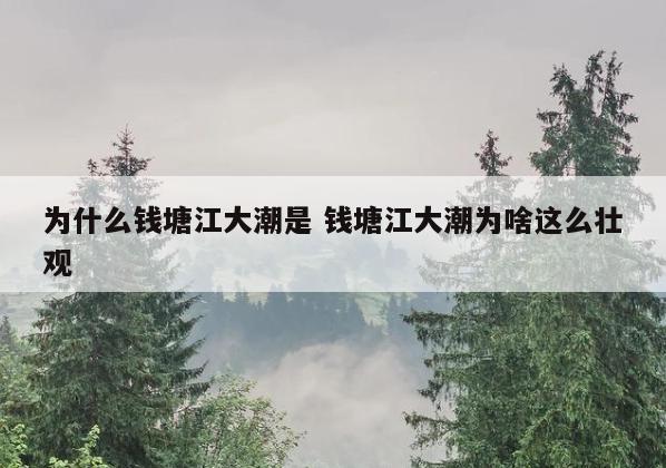 为什么钱塘江大潮是 钱塘江大潮为啥这么壮观